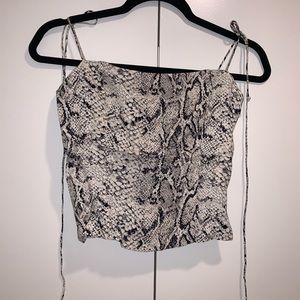 Reformation snakeskin tank top